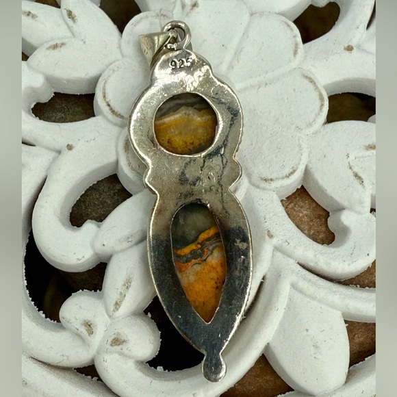 Bumblebee Jasper 925 Sterling Silver Pendant 12.6g Artisan Natural Gemstone - Picture 8 of 11
